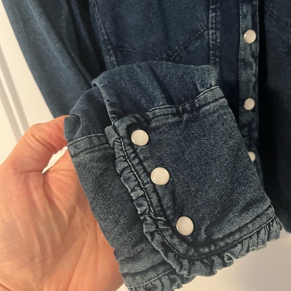 Free People Dark Blue Button-Up Top - Picture 4 of 6